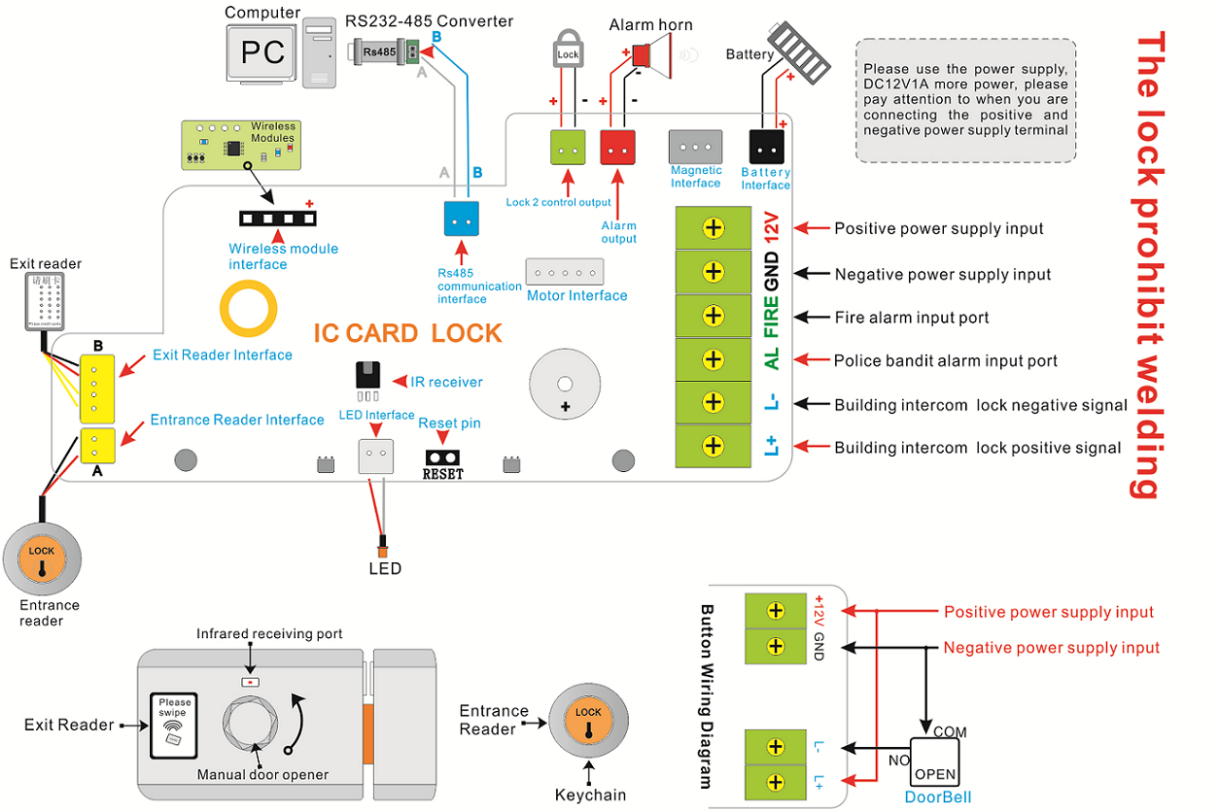 IC Card Anti-theft Lock Wiring Diagram